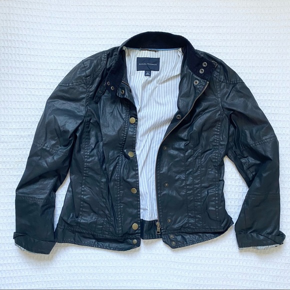 Banana Republic Jackets & Blazers - ☘️Banana Republic black faux leather biker jacket Medium
